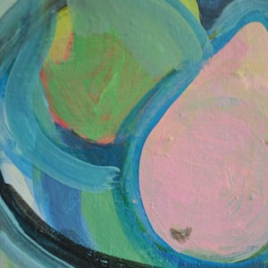 Image of Contemporary Canvas, 'Pink Pear' Poppy Ellis
