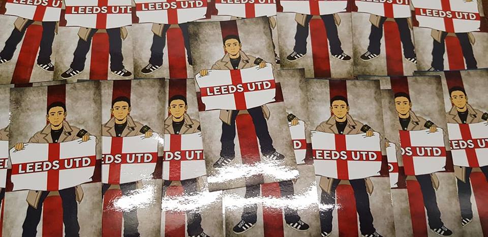 Leeds United England Casuals/Ultras 10x5cm Football Stickers. Pack of 25.