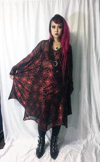 Image 1 of Bat Dress with holographic red 