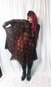 Image 3 of Bat Dress with holographic red