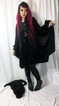 Image 1 of Bishop Sleeve Dress on Black Velvet