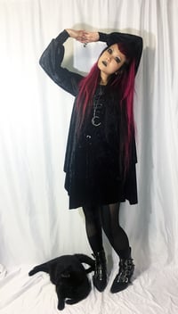 Image 3 of Bishop Sleeve Dress on Black Velvet
