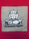 Threedomfighter on Grey T-Shirt