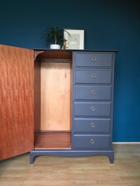 Image 3 of Dark grey linen/mini wardrobe by stag.