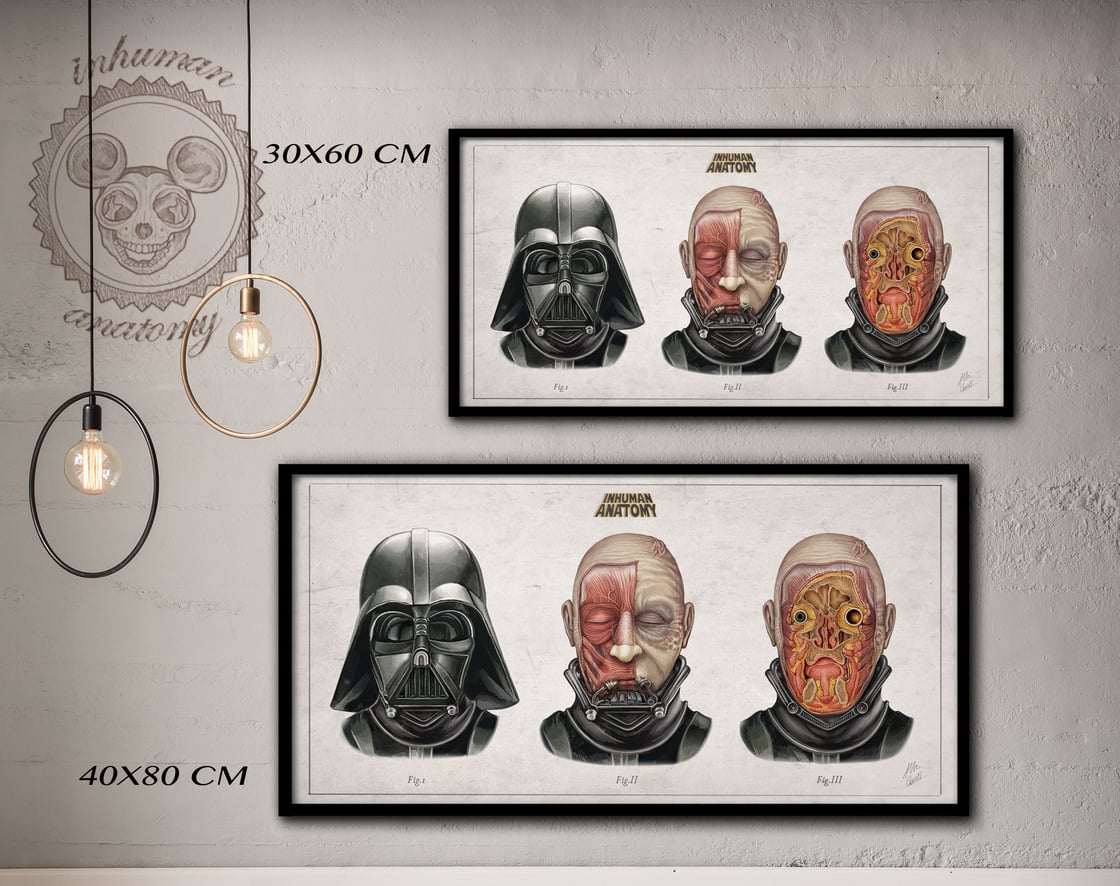 Image of DARTH VADER - head anatomy  (limited ed. of 50 Giclèe  wide print on fine art canvas)