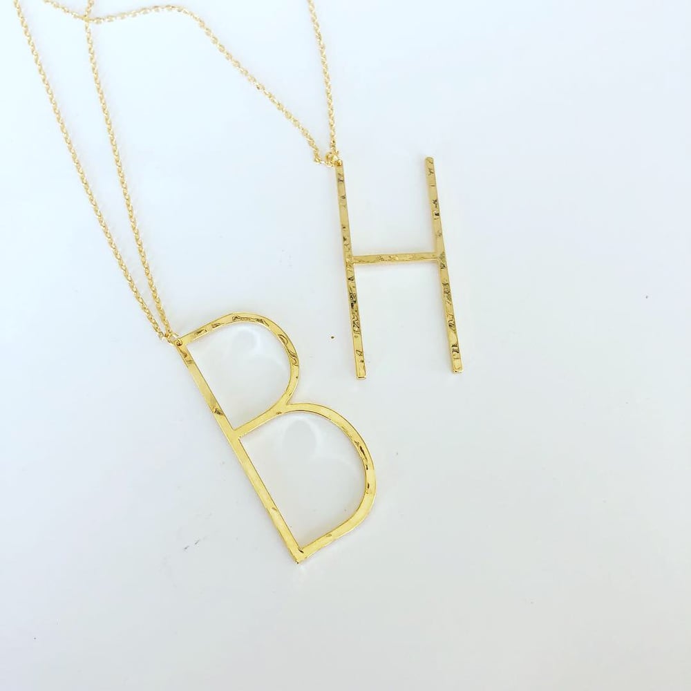 Image of Single hanging chunky initial necklace 