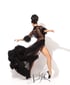 "Juliette" Sheer Black Ruffled Dressing Gown  Image 2