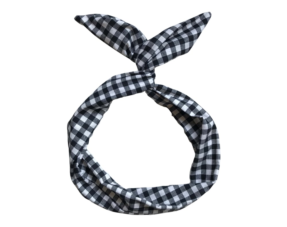 Image of Black & White Gingham Wire Headband