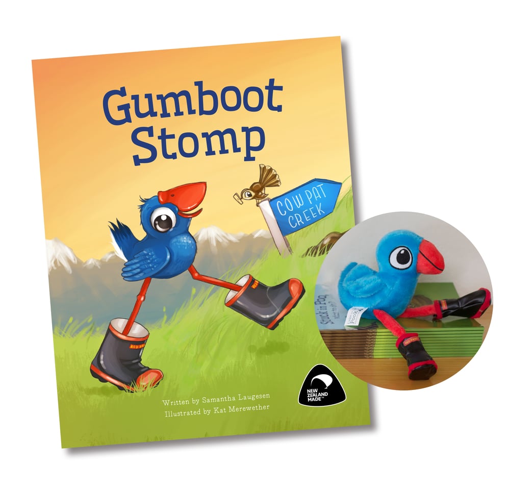 Image of  Gumboot Stomp book and Luke the Pook Soft Toy