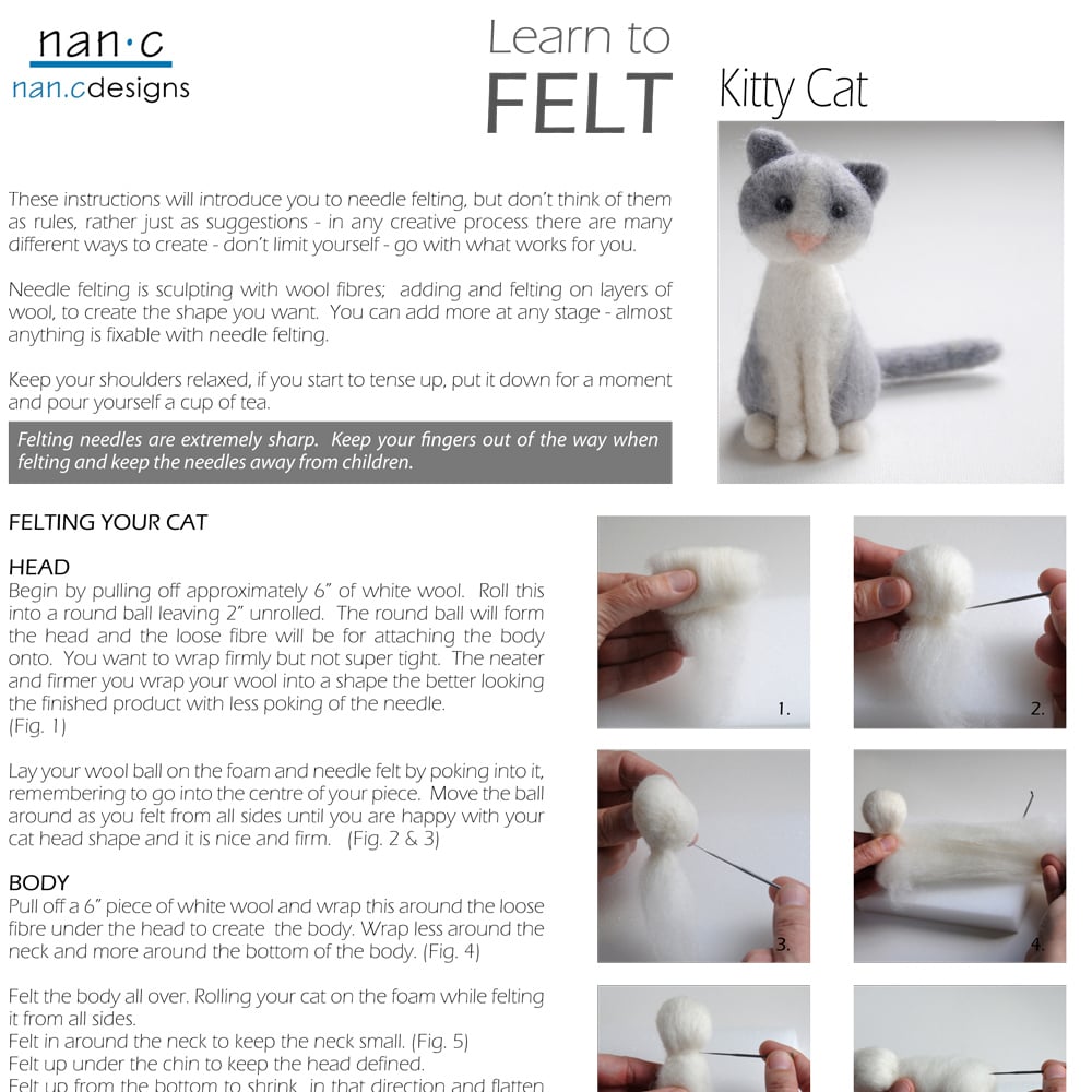 PDF Cat Felting Instructions