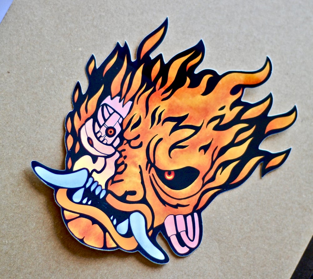 Image of Holographic Cyber Oni [Sticker]