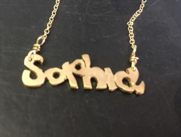 Image of Gold Plate quirky name pendant