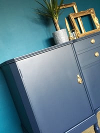 Image 3 of Dark blue wooden sideboard 