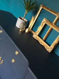 Image 4 of Dark blue wooden sideboard 