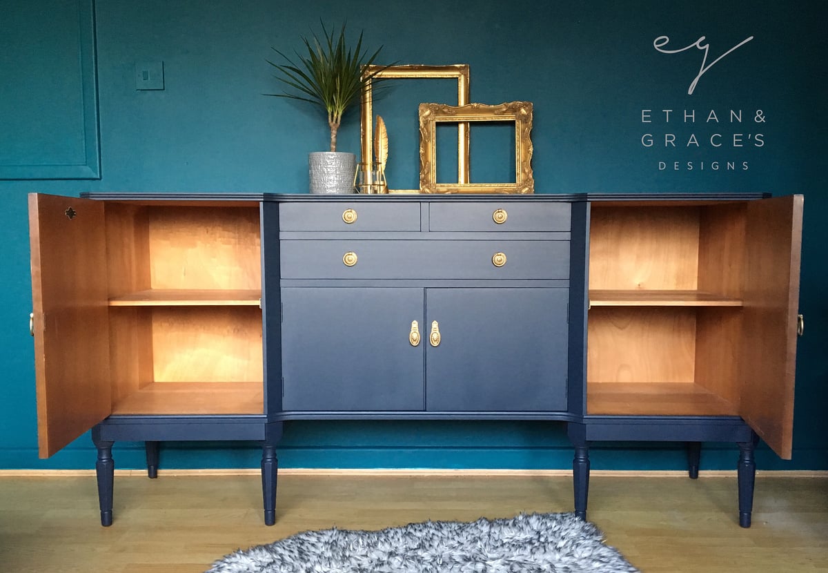 Dark blue deals sideboard