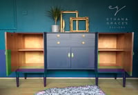 Image 1 of Dark blue wooden sideboard 