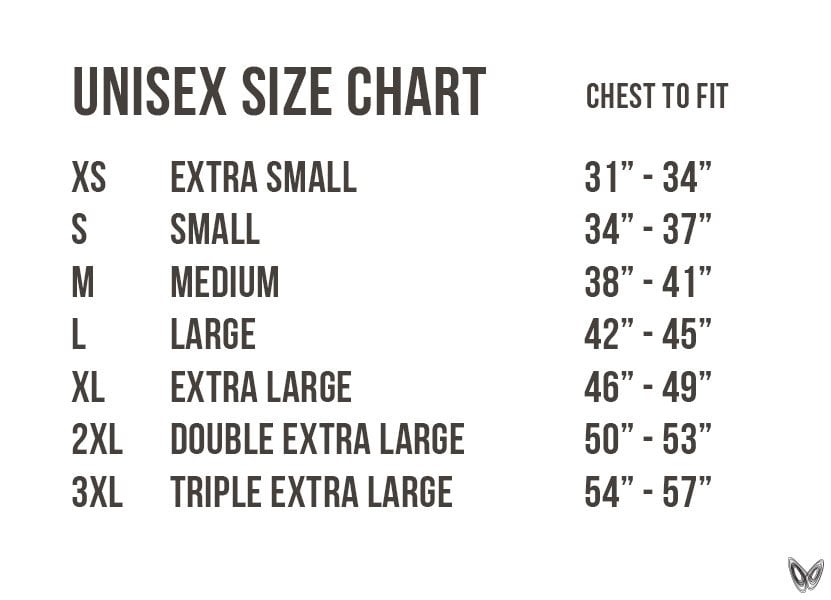 Bella Canvas Unisex Shirt Size Chart