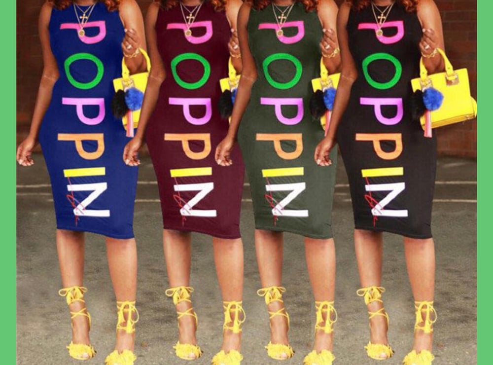 Image of Poppin Fitted Dress