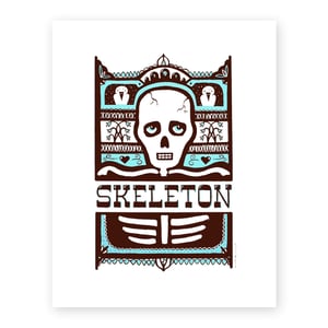 Image of Pensive Skeleton Screen Print