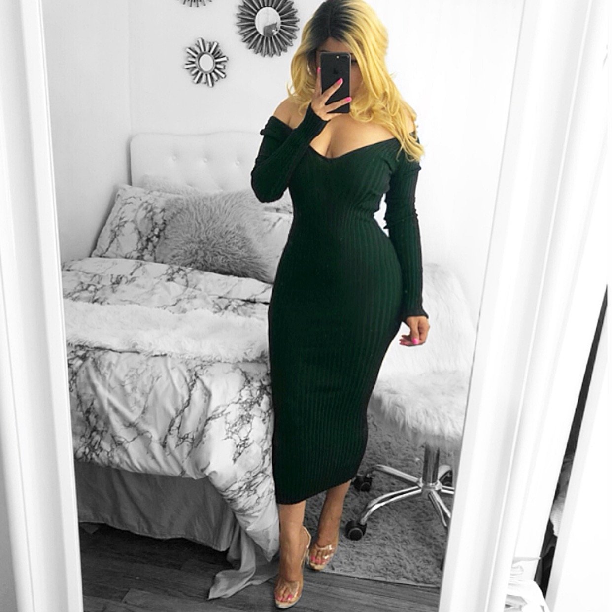 hunter green sweater dress