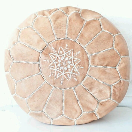 Image of NEUTRAL TONES - LEATHER POUFS - OTTOMAN