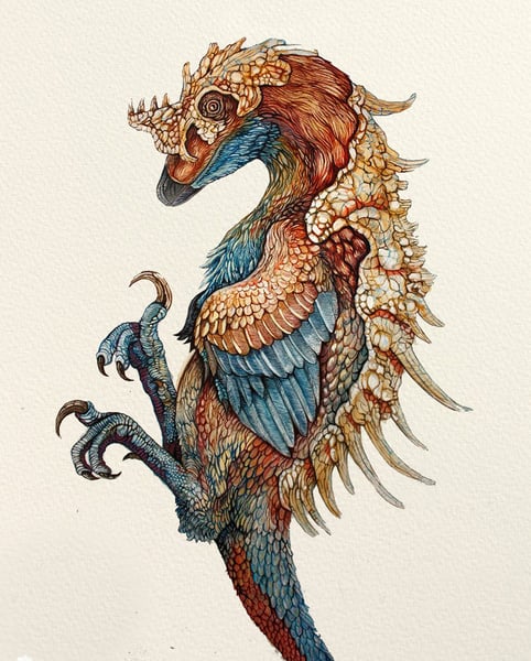 Image of Feathered Deinonychus Giclee print