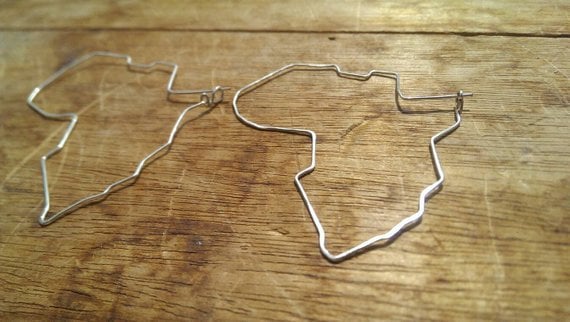 Image of African Map Hoop Earrings