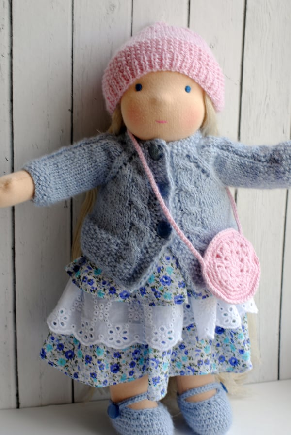 Image of 10 inch Waldorf doll, gift for girl rag doll,handmade Ready to ship.