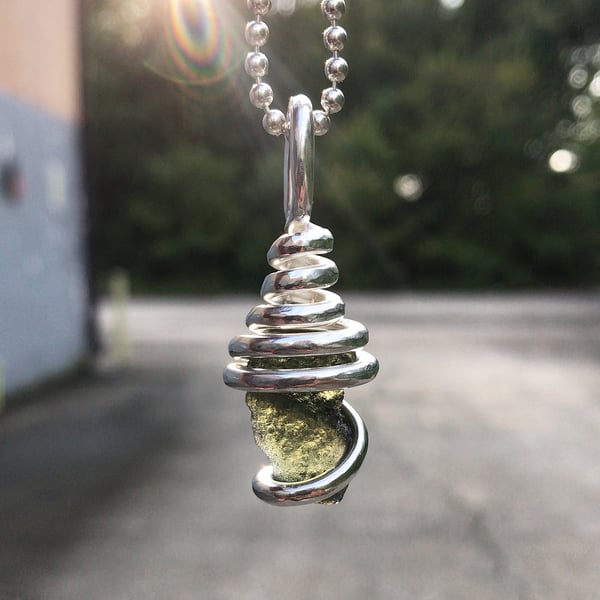 Image of Pure Silver Wrapped Moldavite