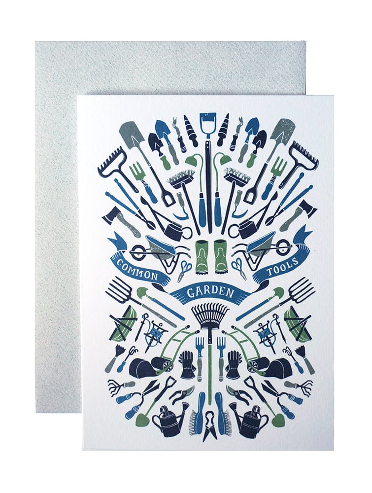 Image of Common Garden Tools - Greetings Card