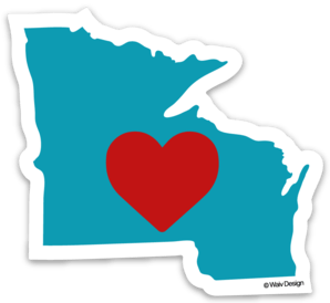Image of WI/MN Love sticker (or magnet)