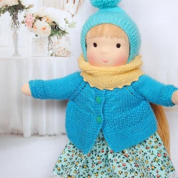 Image of 14 inches. Waldorf doll,handmade doll,teхtile doll.Ready to ship