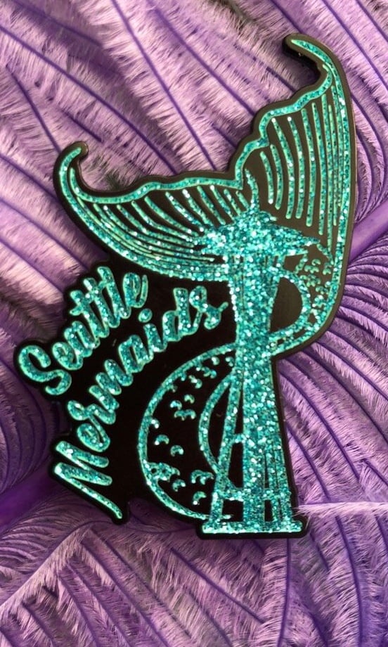 Image of Seattle Mermaids Enamel Glitter Pin 