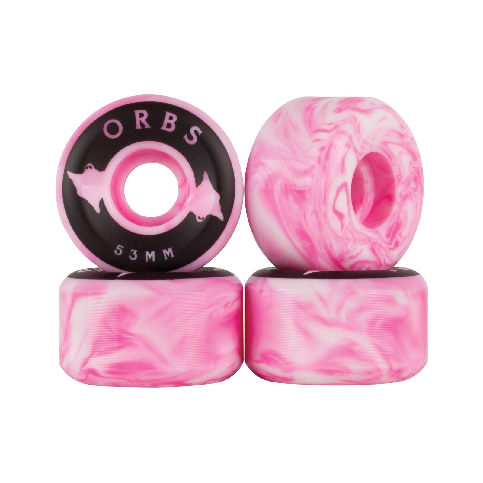 ORBS SPECTERS SOLID53mm99Aピンクスケートボードウィール Specters Swirls - 53mm - Pink/White / Orbs Wheels