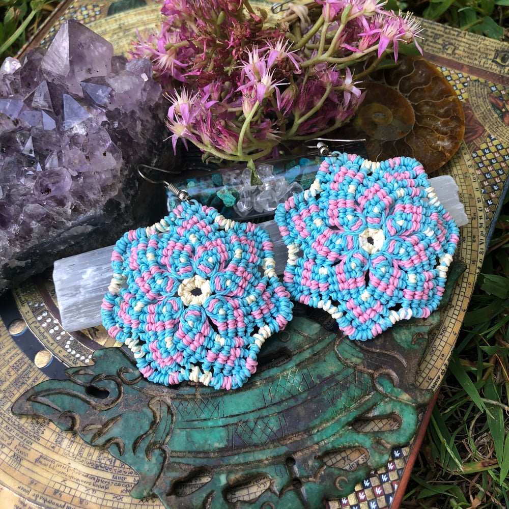 Image of Macrame Mandala Earrings