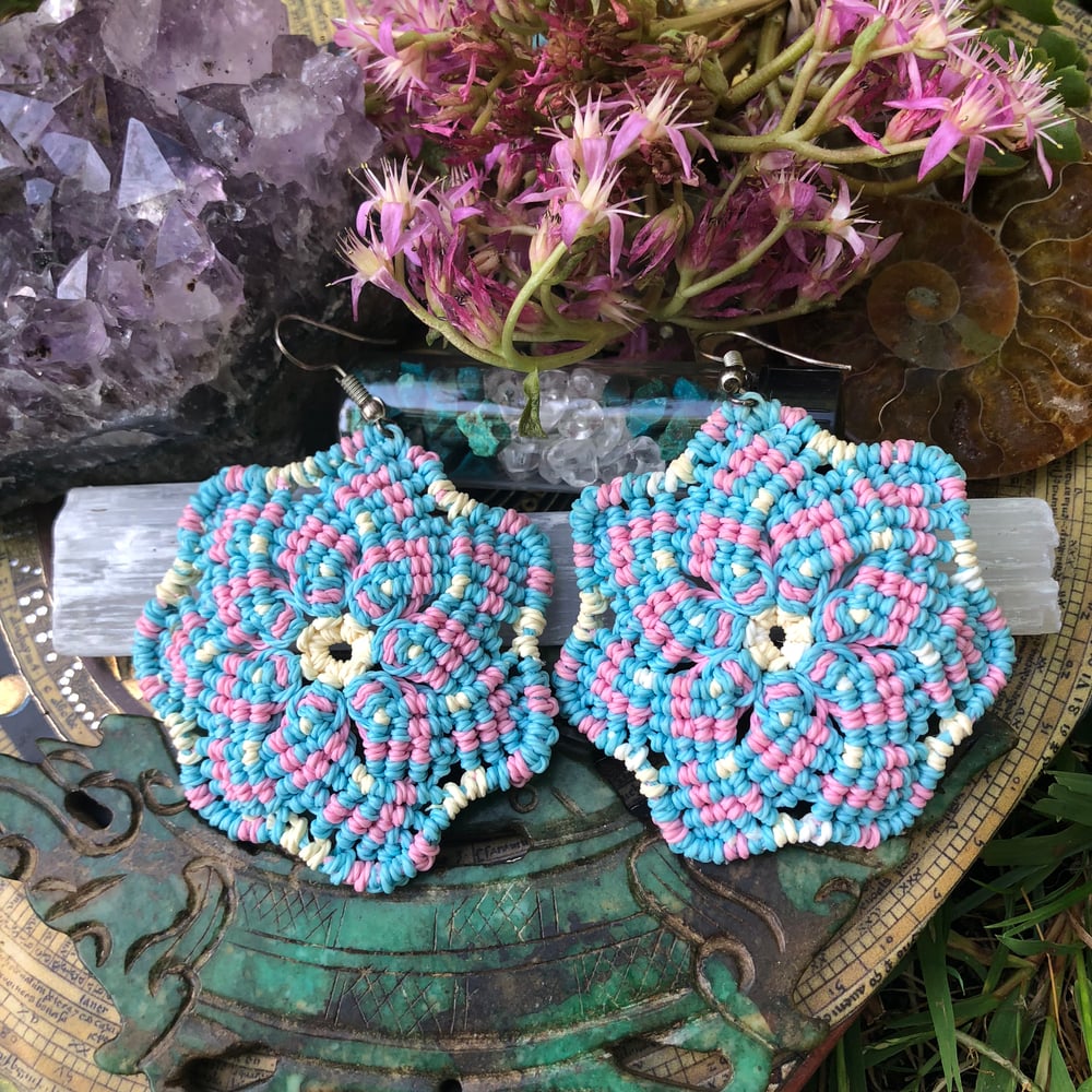 Image of Macrame Mandala Earrings