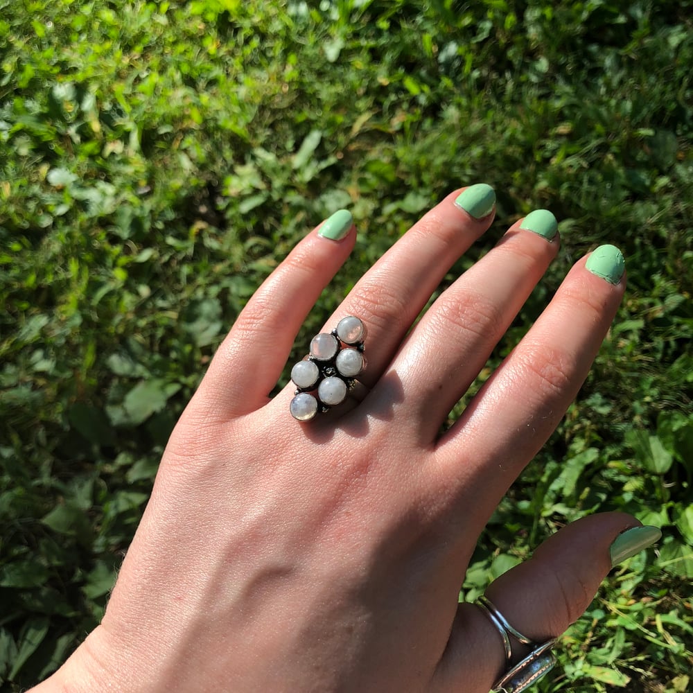 Image of Rainbow Moonstone Sterling Silver Ring (sz 7)