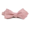 Blush Linen Chambray Pointed Bow Tie