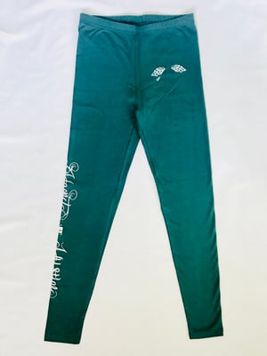 Image of Heart Of A Hustler “Leggings” ( Teal Green / White )