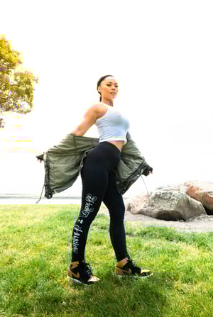 Image of Heart Of A Hustler “Leggings” ( Black / White )