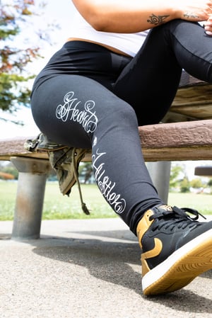Image of Heart Of A Hustler “Leggings” ( Black / White )