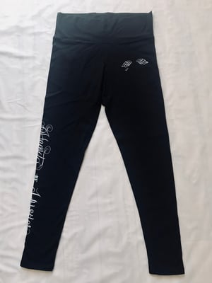 Image of Heart Of A Hustler “High Waisted Leggings” ( Black / White )