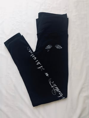 Image of Heart Of A Hustler “High Waisted Leggings” ( Black / White )