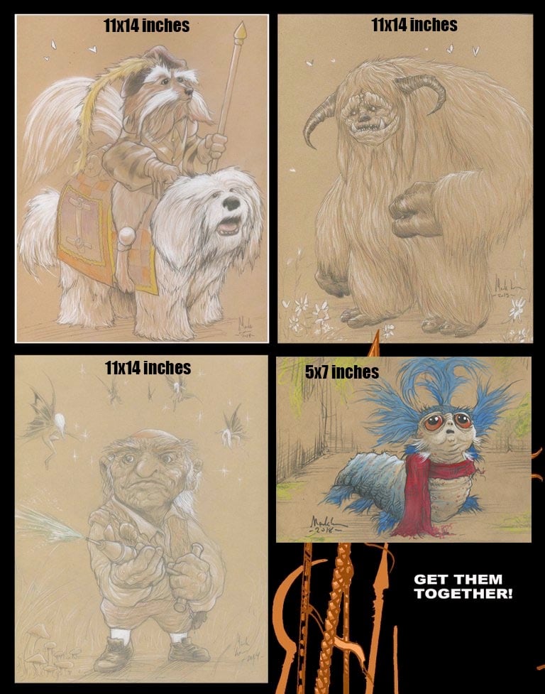 Image of LABYRINTH SET of 4 drawings/prints with FREE SHIPPING