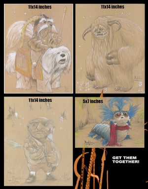 Image of LABYRINTH SET of 4 drawings/prints with FREE SHIPPING