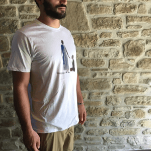 Image of T-shirt Apeiron di Nicola Magrin & Gilet in felpa | Apeiron T-shirt and warm gilet