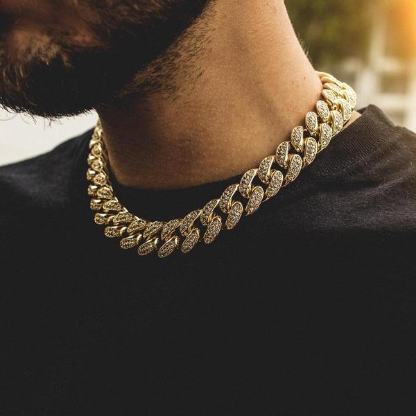 Image of 19mm 10K Solid Gold Cuban Choker