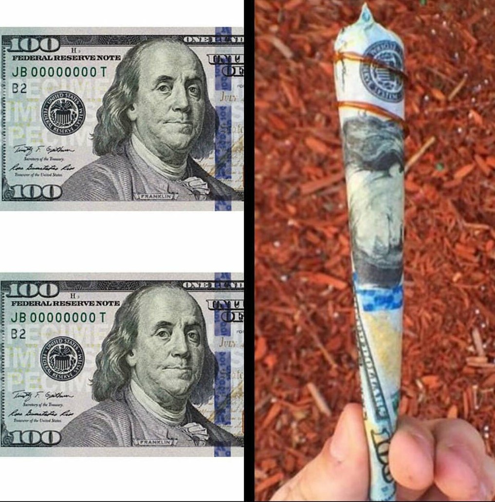 Image of 100 dollar bill rolling papers