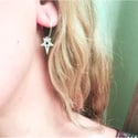 Pentagram Hoop Earrings - Silver or Gold tone finish