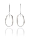 Texture hanging oval earrings
